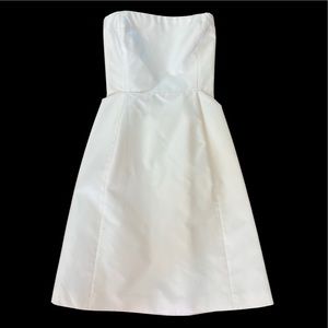 Vintage Calvin Klein Collection white silk strapless cocktail dress Size 2